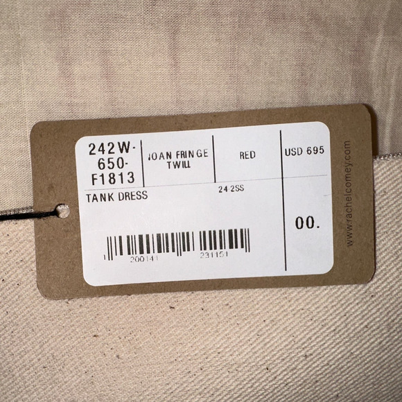 Rachel Comey Tank Mini Dress Joan Jonas Fringe Twill Red Juniper Tree $695 Sz 00 - Picture 13 of 16